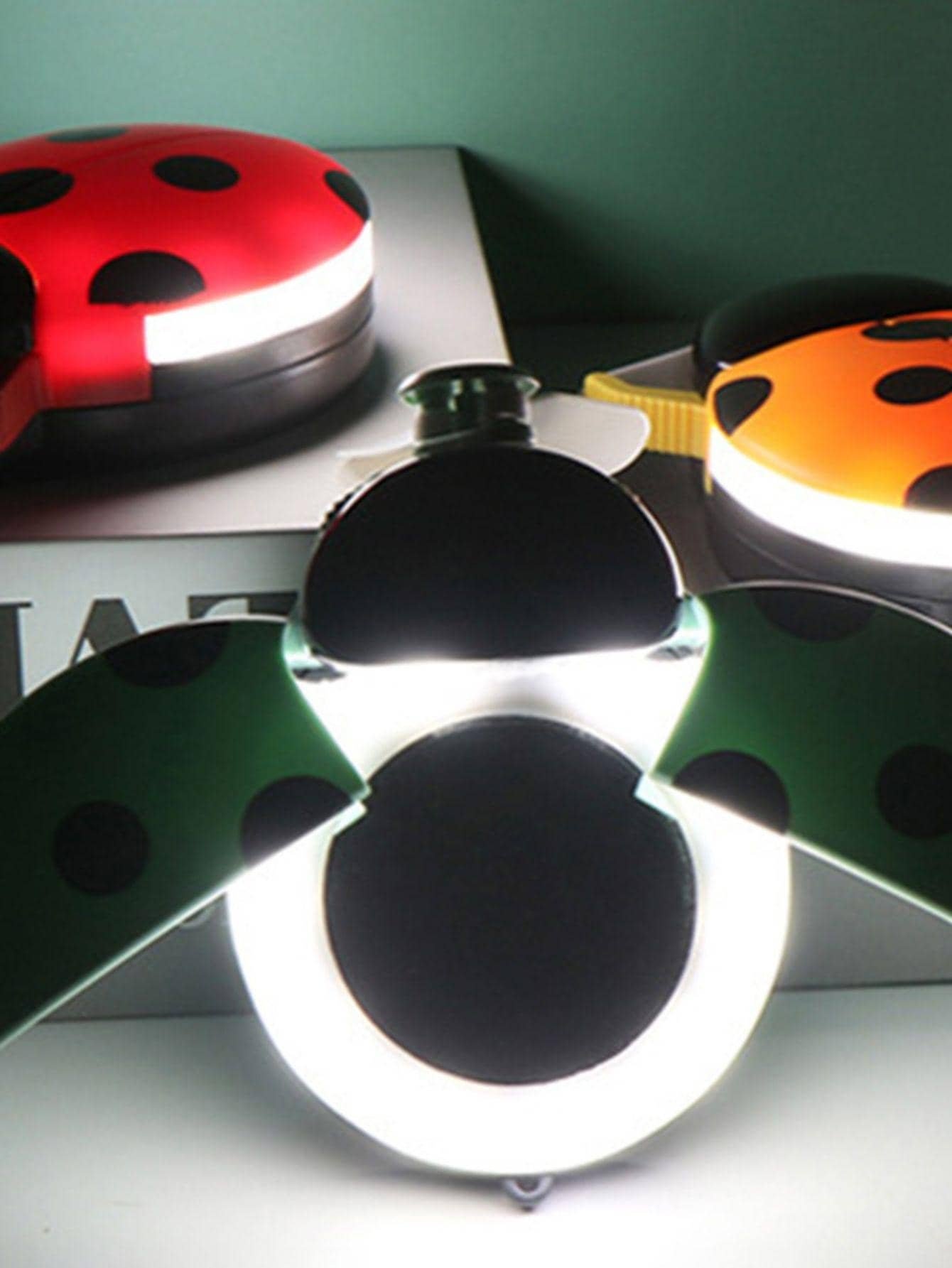 Ventilador Portátil Mini Joaninha Led Com Espelho - Imagem 4